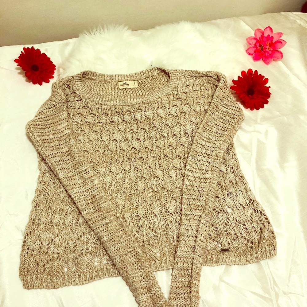 Hollister Taupe Textured Sweater